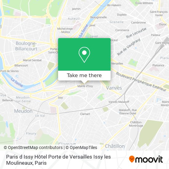 Mapa Paris d Issy Hôtel Porte de Versailles Issy les Moulineaux