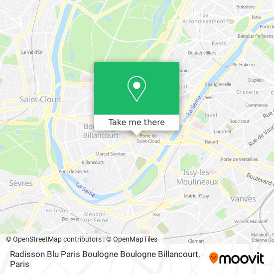Radisson Blu Paris Boulogne Boulogne Billancourt map