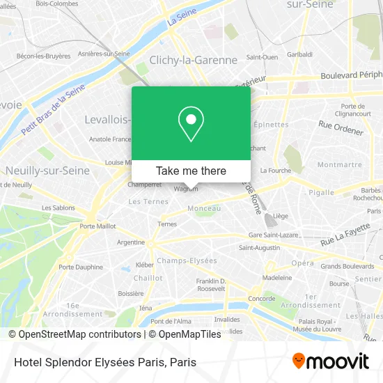 Hotel Splendor Elysées Paris map