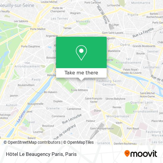 Mapa Hôtel Le Beaugency Paris