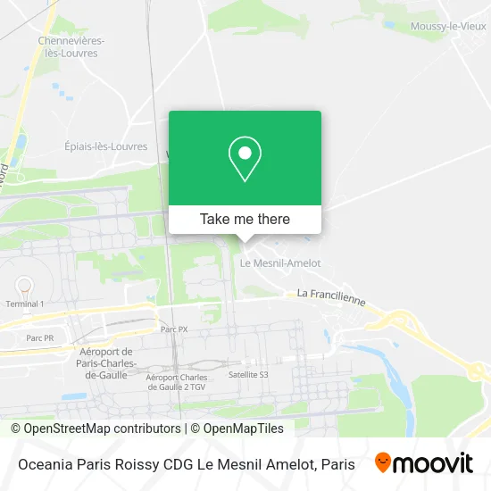 Oceania Paris Roissy CDG Le Mesnil Amelot map