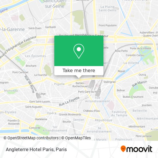 Mapa Angleterre Hotel Paris