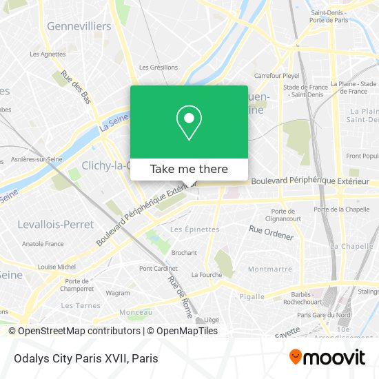 Mapa Odalys City Paris XVII