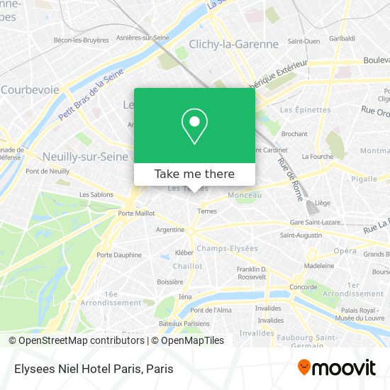 Elysees Niel Hotel Paris map