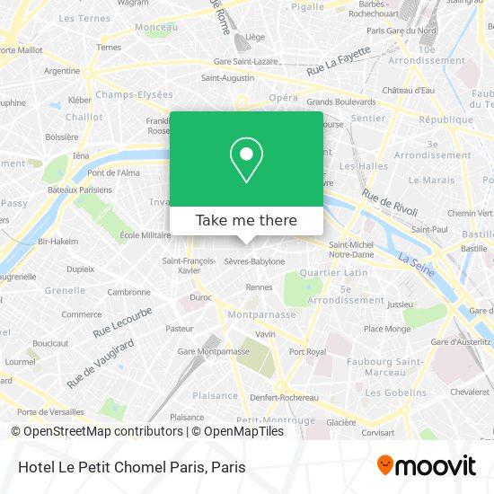 Mapa Hotel Le Petit Chomel Paris