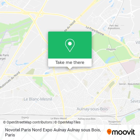 Mapa Novotel Paris Nord Expo Aulnay Aulnay sous Bois