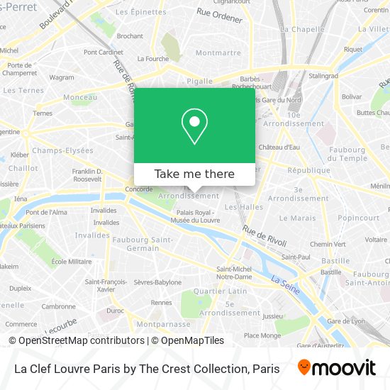 Mapa La Clef Louvre Paris by The Crest Collection