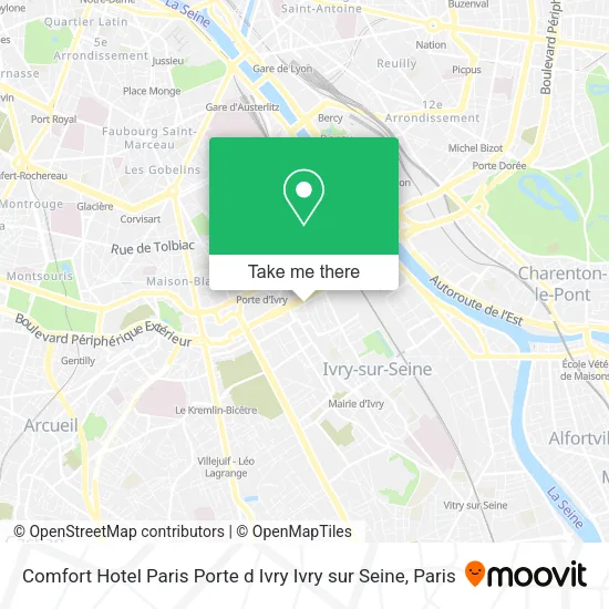 Comfort Hotel Paris Porte d Ivry Ivry sur Seine map