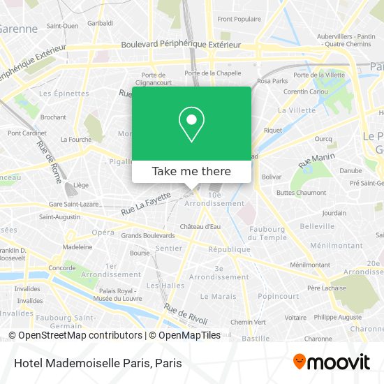 Hotel Mademoiselle Paris map