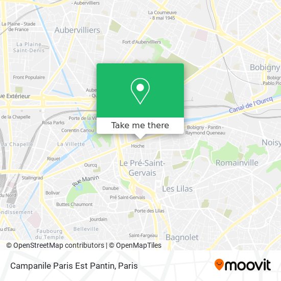 Mapa Campanile Paris Est Pantin