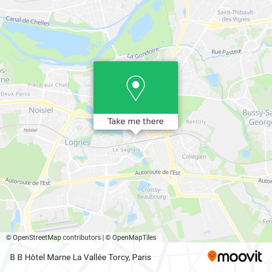 Mapa B B Hôtel Marne La Vallée Torcy
