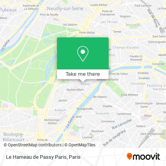 Mapa Le Hameau de Passy Paris