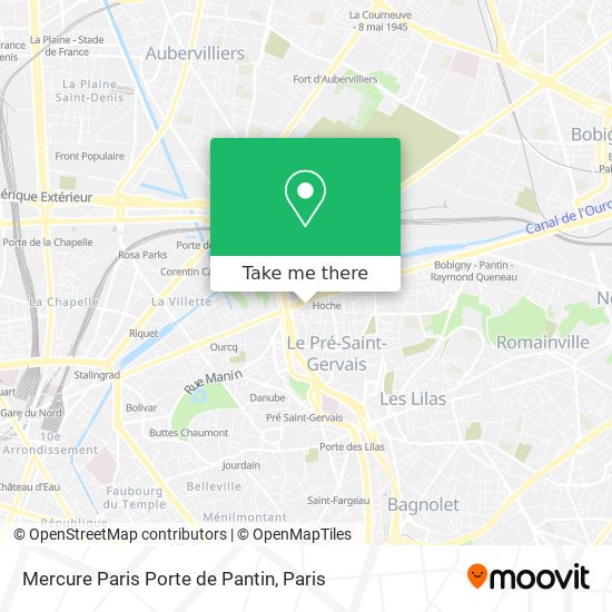 Mercure Paris Porte de Pantin map