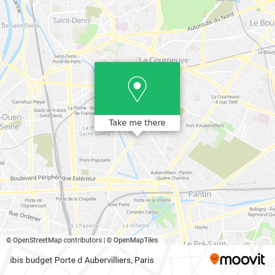 Mapa ibis budget Porte d Aubervilliers