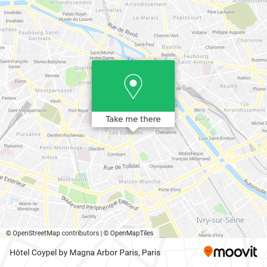 Hôtel Coypel by Magna Arbor Paris map