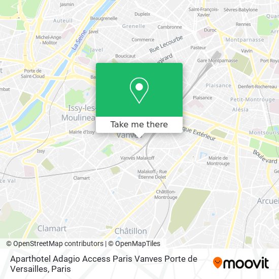 Aparthotel Adagio Access Paris Vanves Porte de Versailles map