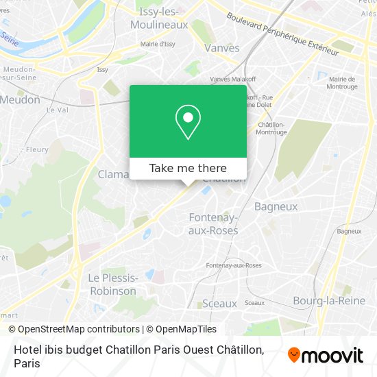 Hotel ibis budget Chatillon Paris Ouest Châtillon map