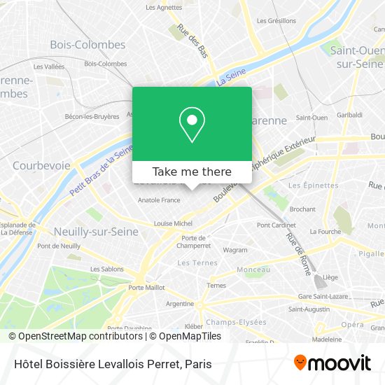 Mapa Hôtel Boissière Levallois Perret