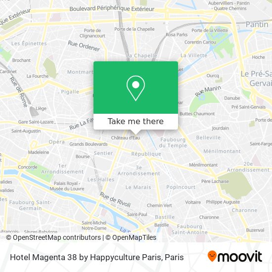 Mapa Hotel Magenta 38 by Happyculture Paris