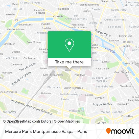 Mapa Mercure Paris Montparnasse Raspail