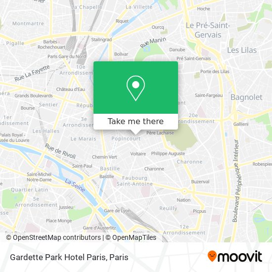 Gardette Park Hotel Paris map