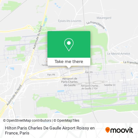 Hilton Paris Charles De Gaulle Airport Roissy en France map