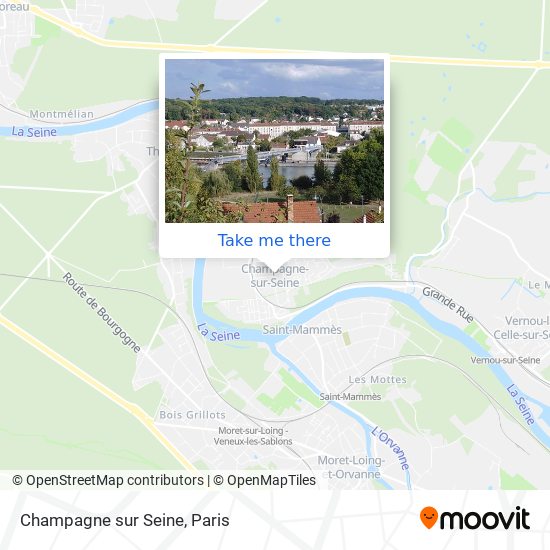 Mapa Champagne sur Seine