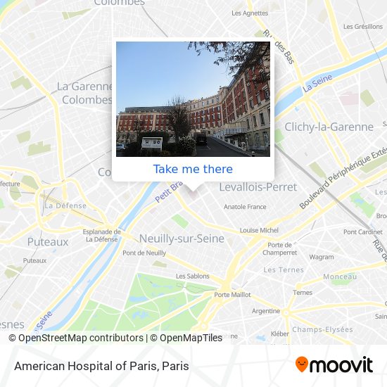 American Hospital of Paris map