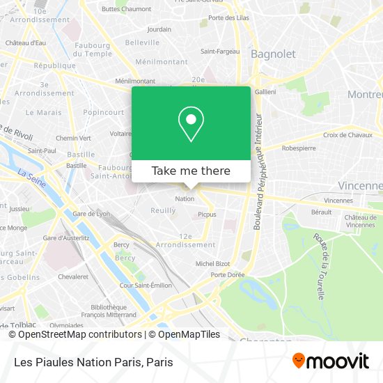 Mapa Les Piaules Nation Paris