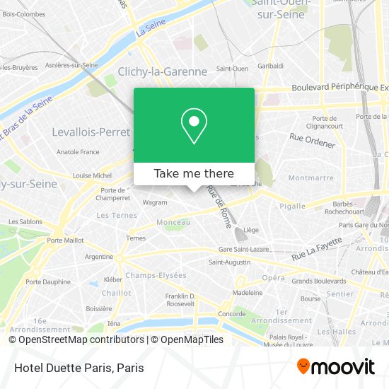 Mapa Hotel Duette Paris