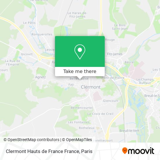 Clermont Hauts de France France map