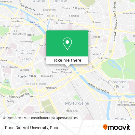 Mapa Paris Diderot University