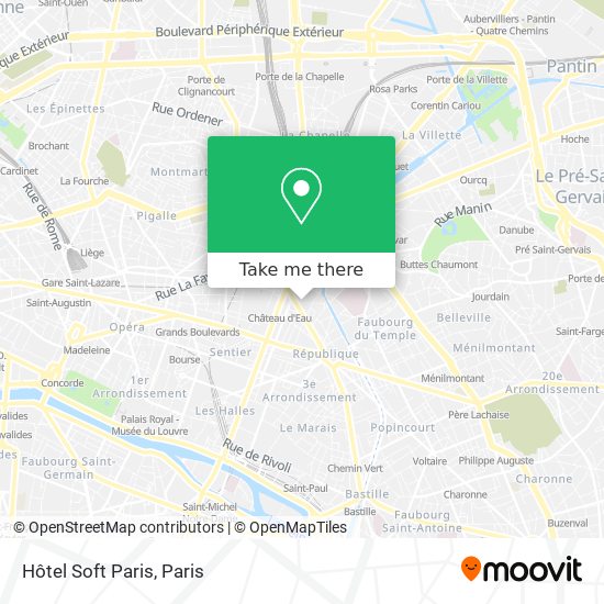 Mapa Hôtel Soft Paris