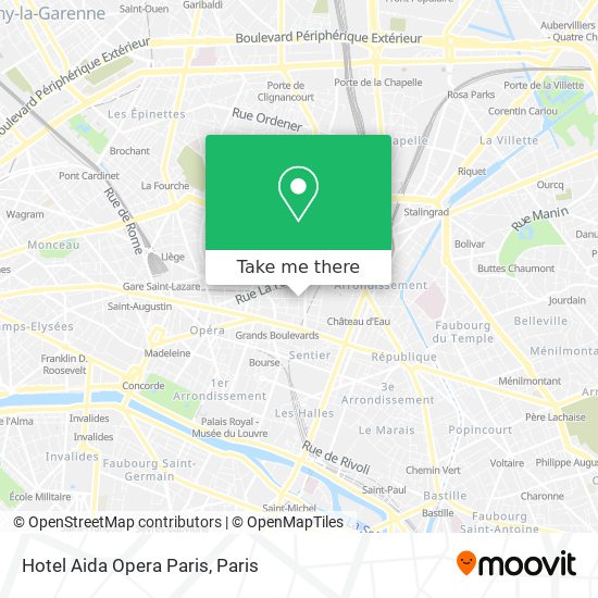 Hotel Aida Opera Paris map