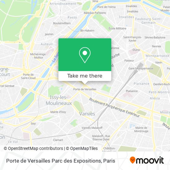 Mapa Porte de Versailles Parc des Expositions