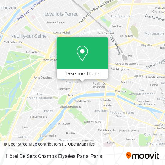 Mapa Hôtel De Sers Champs Elysées Paris