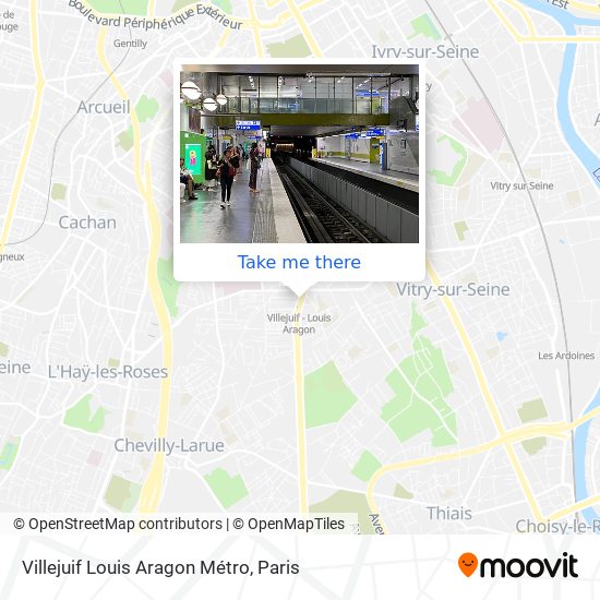 Mapa Villejuif Louis Aragon Métro