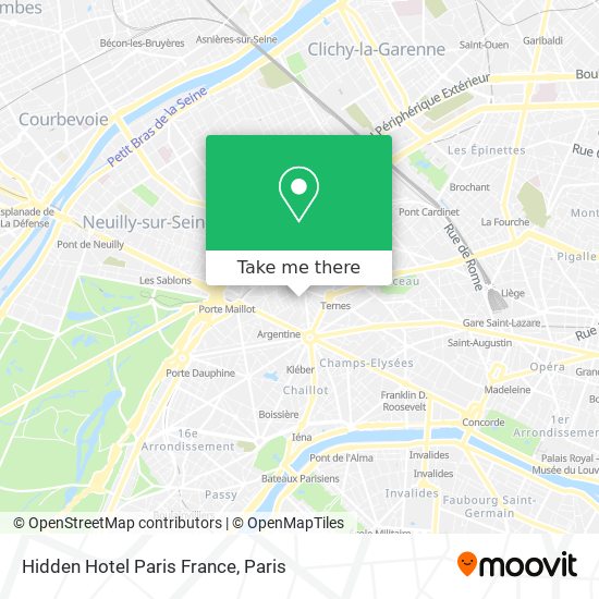 Mapa Hidden Hotel Paris France