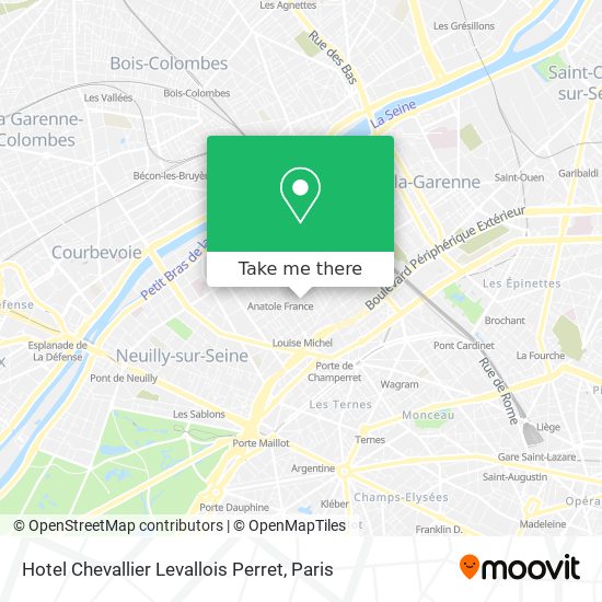 Hotel Chevallier Levallois Perret map