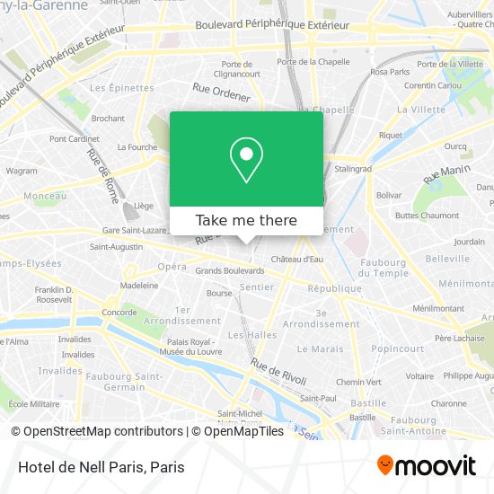 Hotel de Nell Paris map
