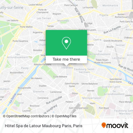 Hôtel Spa de Latour Maubourg Paris map