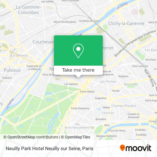 Neuilly Park Hotel Neuilly sur Seine map