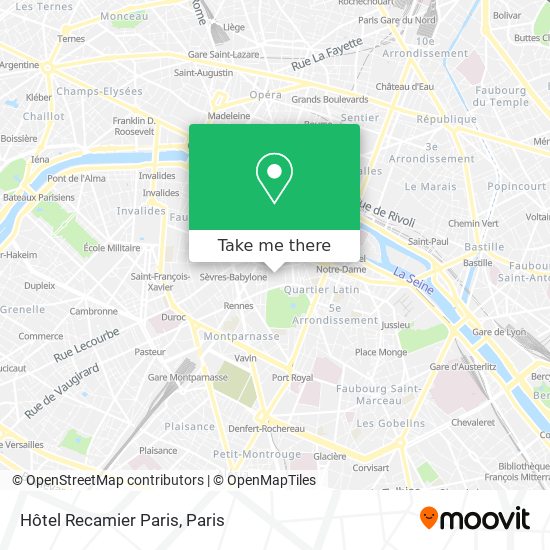 Hôtel Recamier Paris map