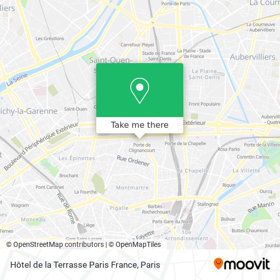 Hôtel de la Terrasse Paris France map