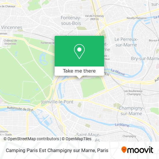 Mapa Camping Paris Est Champigny sur Marne