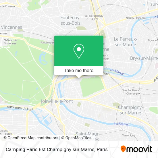 Camping Paris Est Champigny sur Marne map