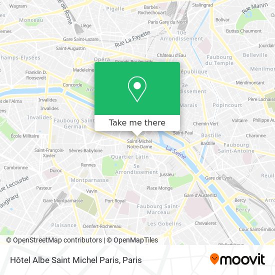 Hôtel Albe Saint Michel Paris map