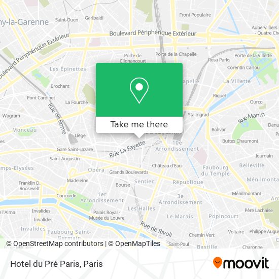 Mapa Hotel du Pré Paris