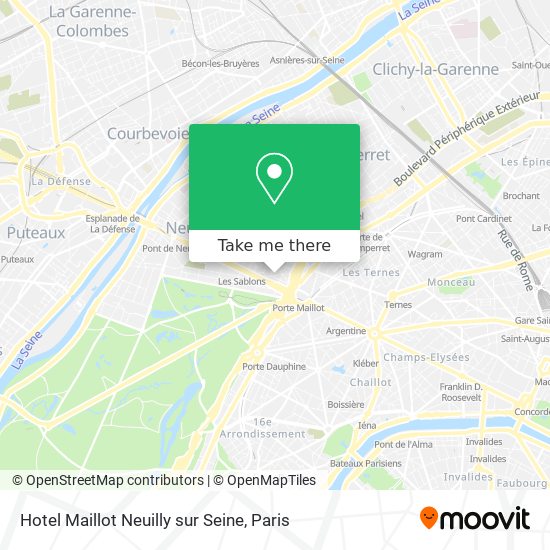 Hotel Maillot Neuilly sur Seine map
