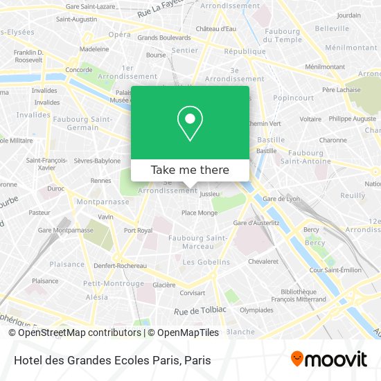 Hotel des Grandes Ecoles Paris map